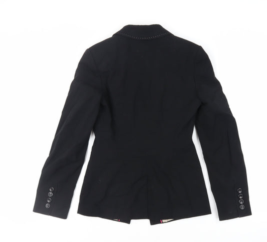 NEXT Womens Black Jacket Blazer Size 6 Button