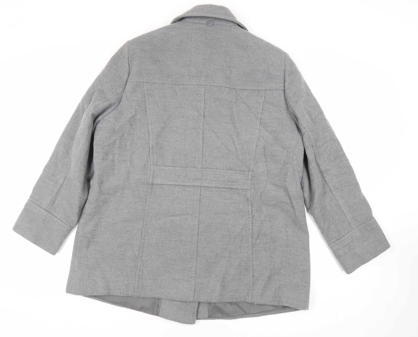 Marks and Spencer Womens Grey Overcoat Coat Size 20 Toggle