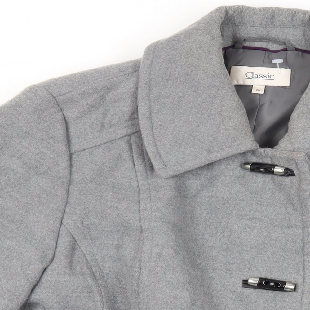 Marks and Spencer Womens Grey Overcoat Coat Size 20 Toggle