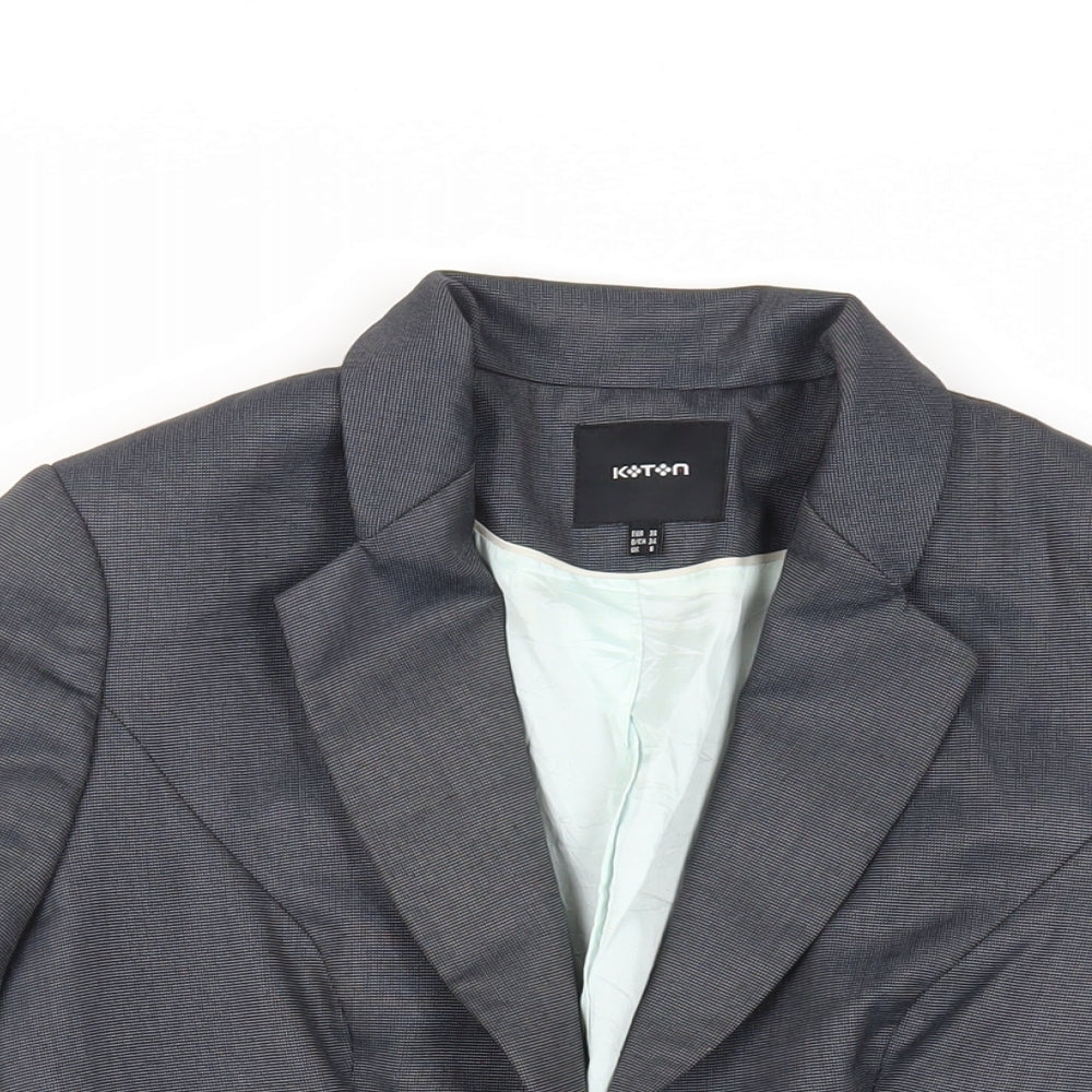 Koton Womens Grey Jacket Blazer Size 8 Hook & Eye