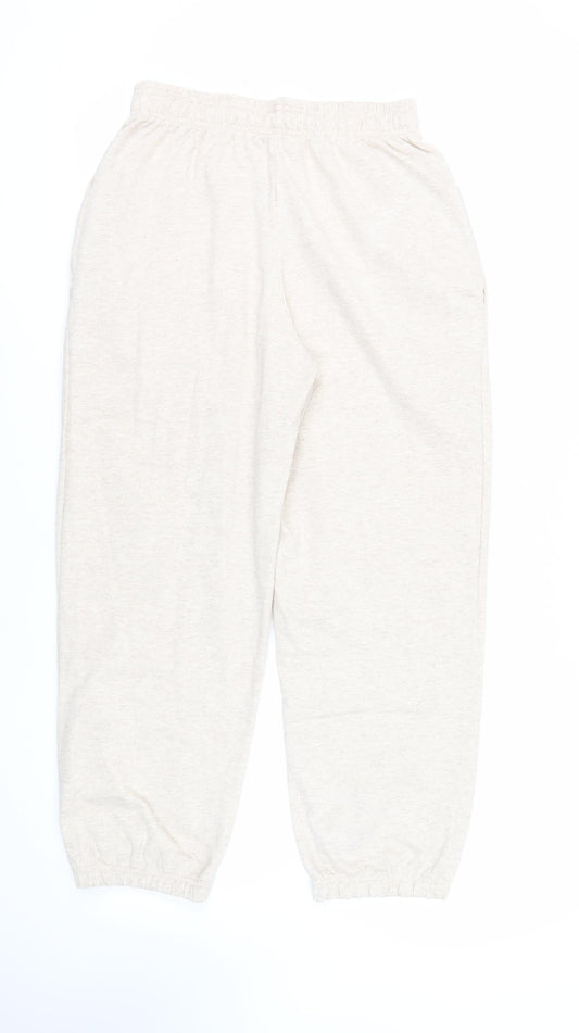 Jetty Womens Beige Cotton Jogger Trousers Size M L27 in Regular - Elasticated Waist