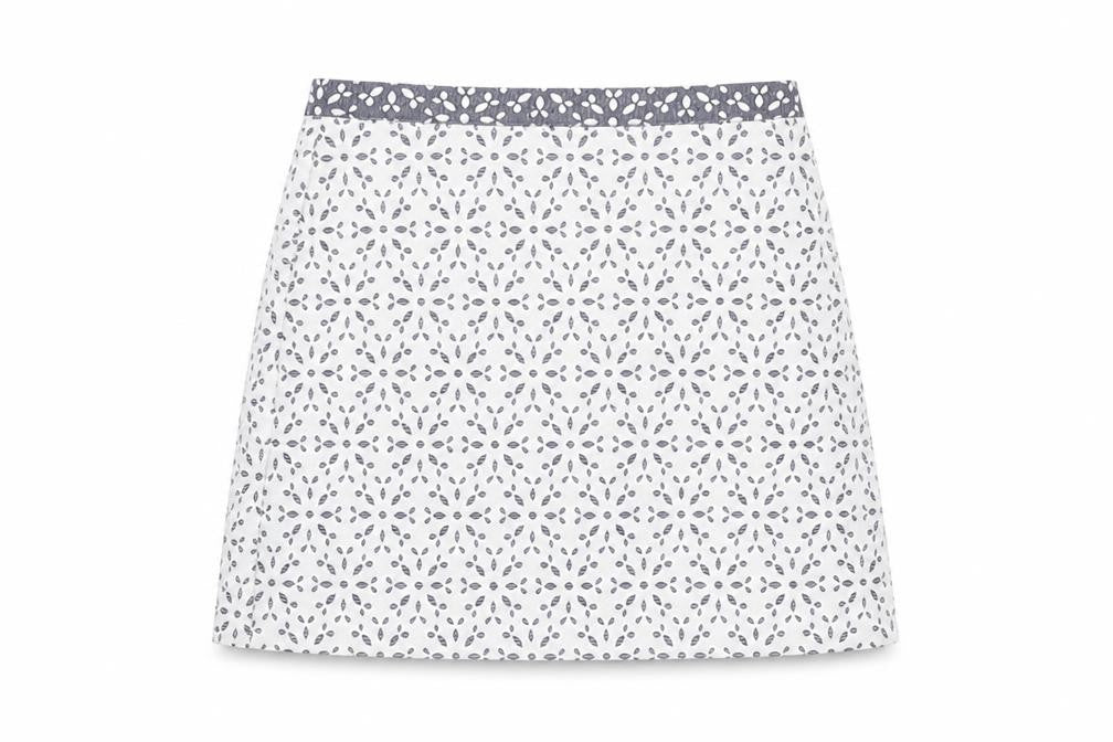 Topshop Womens White Floral Polyester Mini Skirt Size 8 Zip