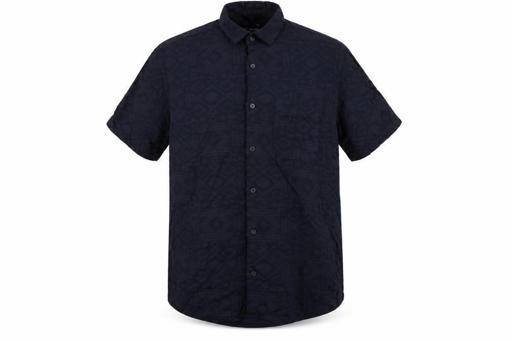 TOSS Mens Blue Geometric Polyester Button-Up Size XL Collared Button
