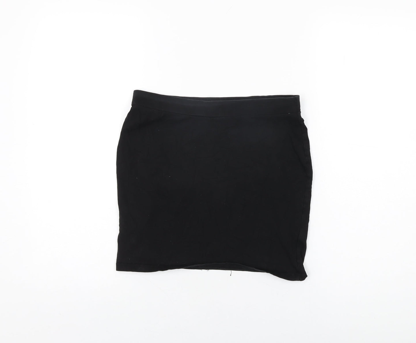 M&Co Girls Black Cotton Mini Skirt Size 14 Years Regular Pull On