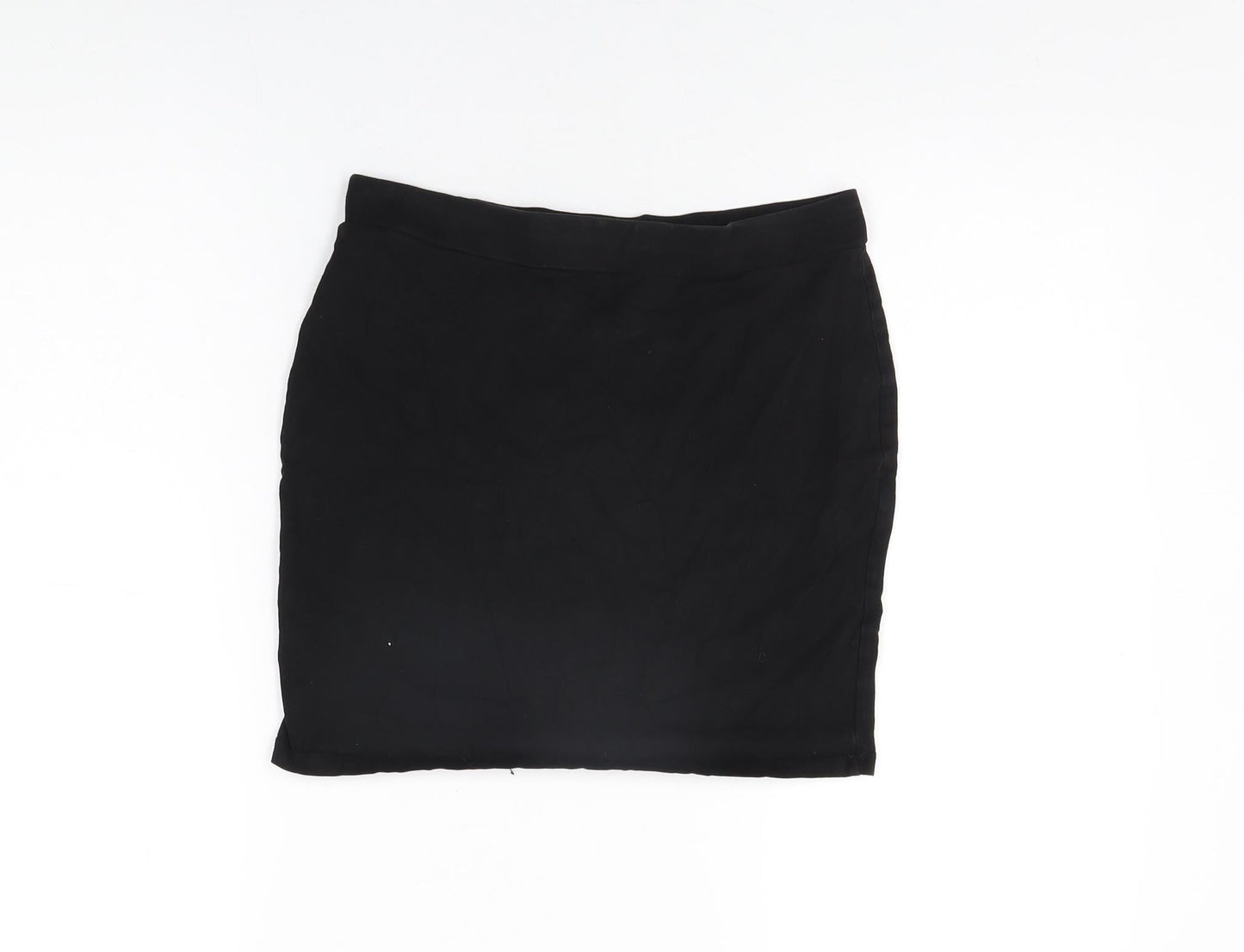 M&Co Girls Black Cotton Mini Skirt Size 14 Years Regular Pull On