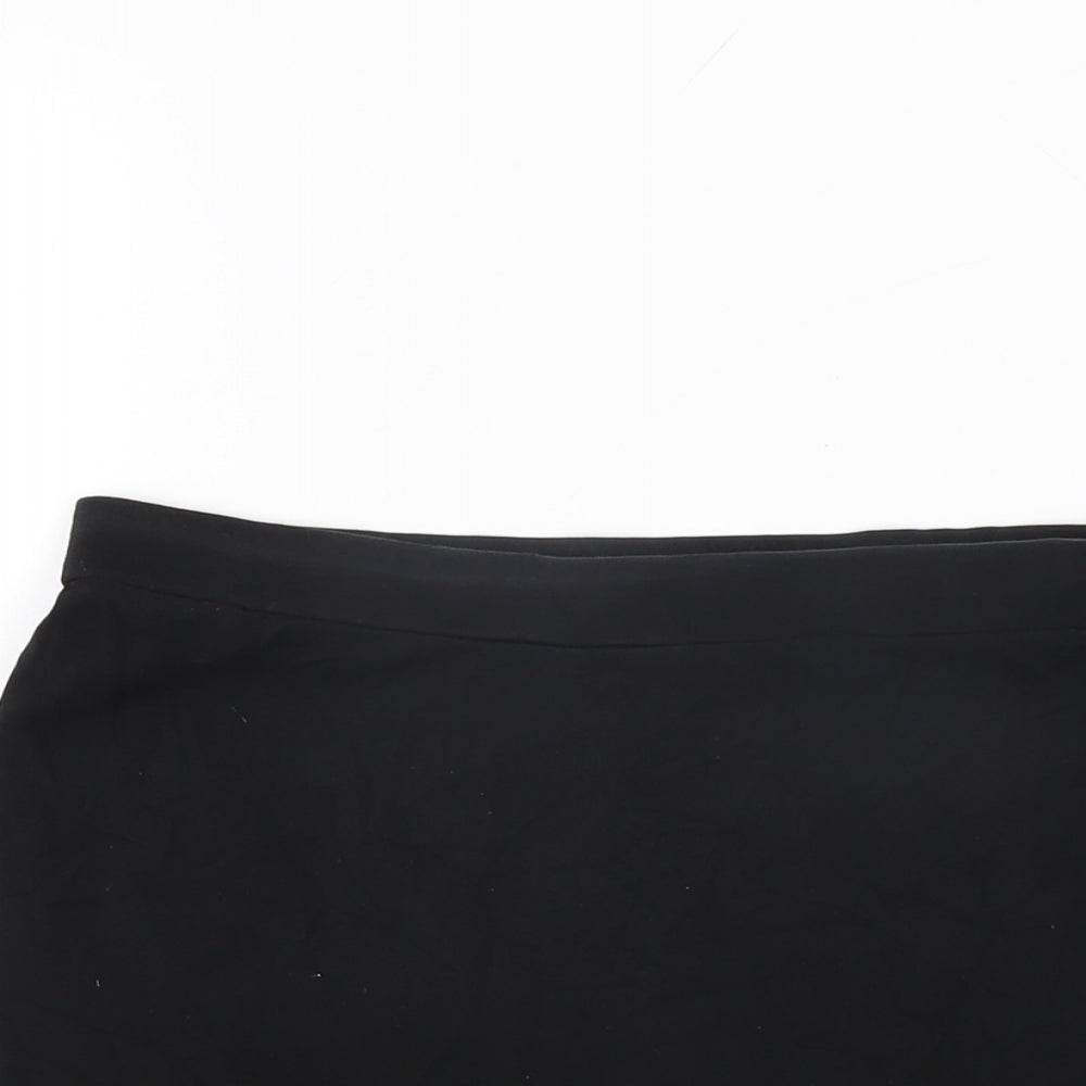 M&Co Girls Black Cotton Mini Skirt Size 14 Years Regular Pull On