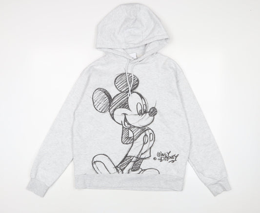 DISNEY' Womens Grey Cotton Pullover Hoodie Size XS Pullover