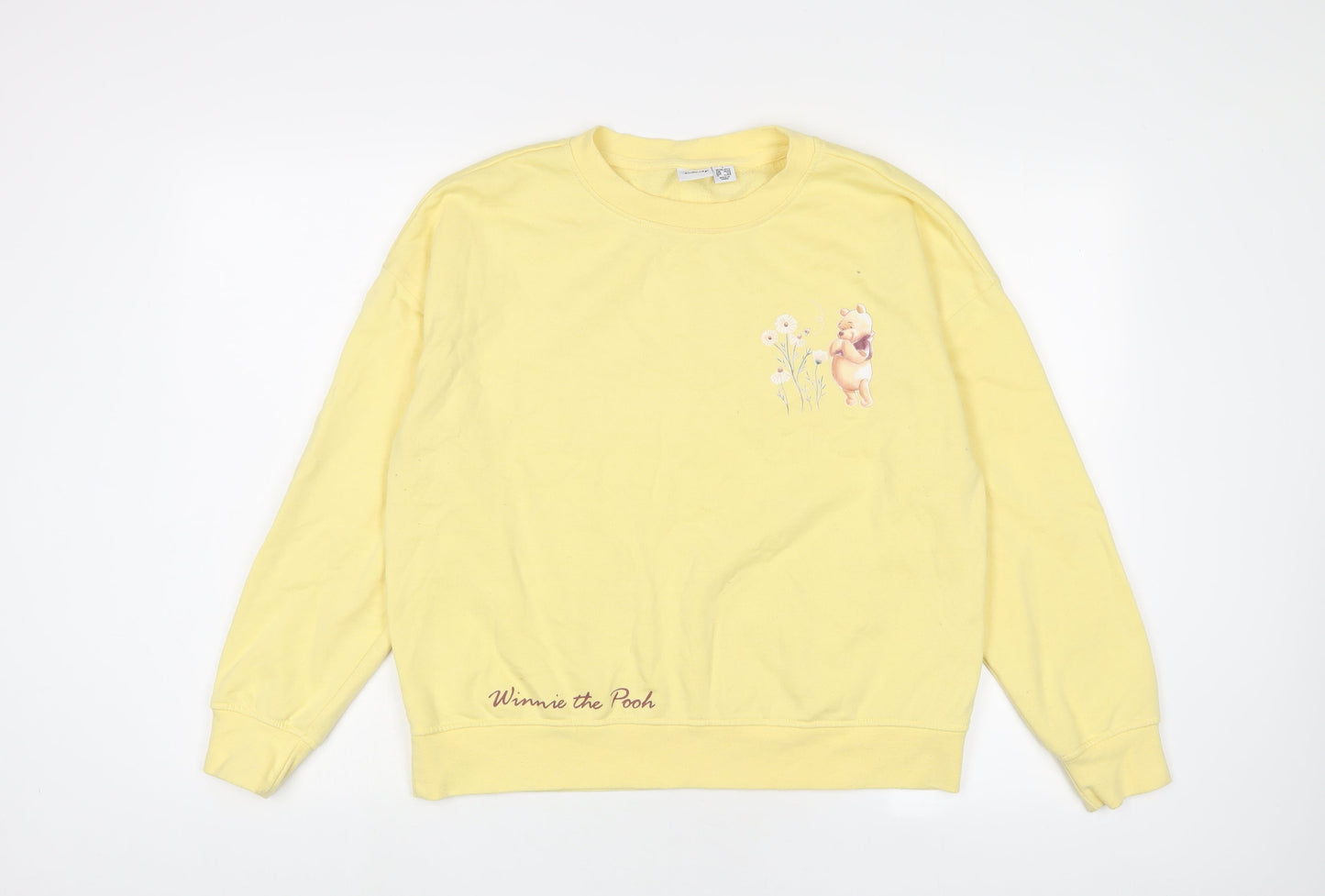 Disney Womens Yellow Cotton Pullover Sweatshirt Size S Pullover