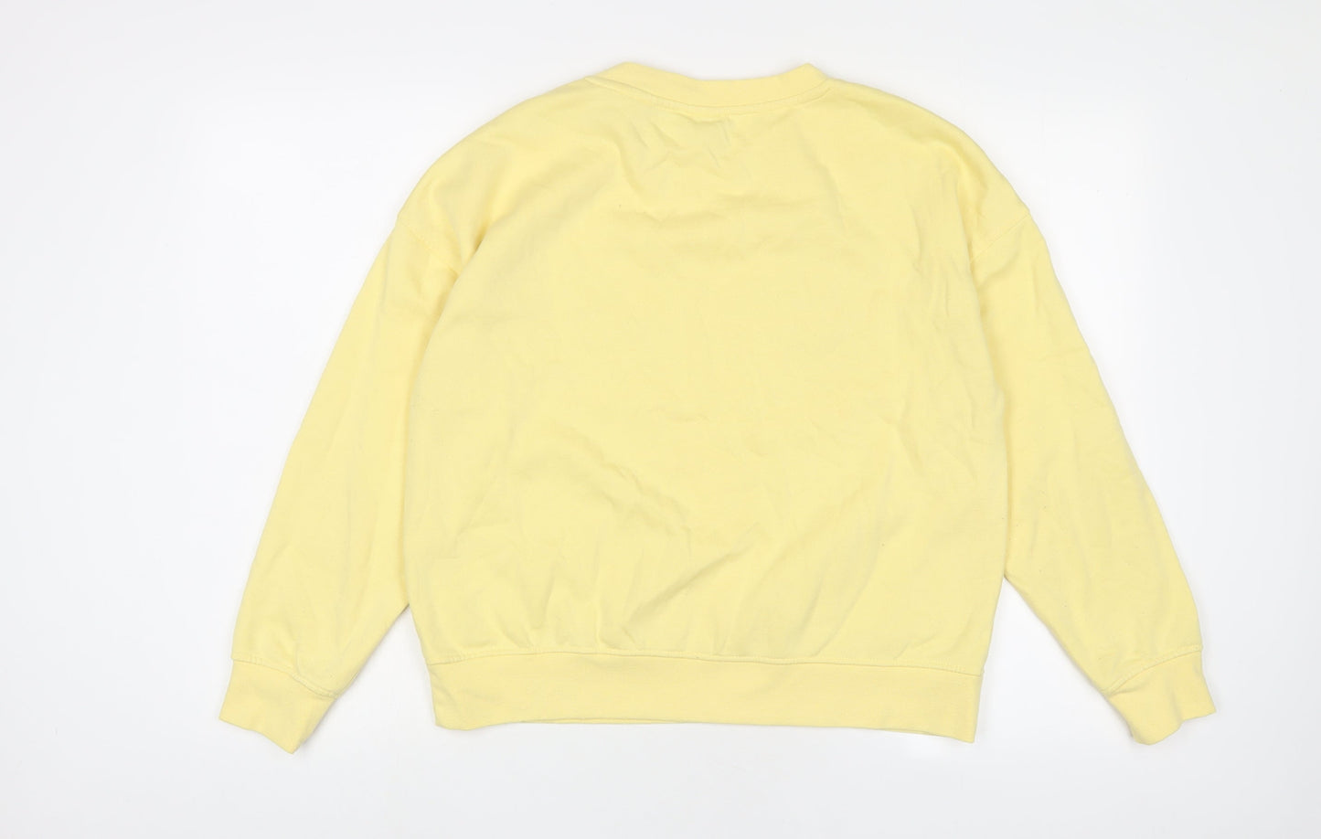 Disney Womens Yellow Cotton Pullover Sweatshirt Size S Pullover