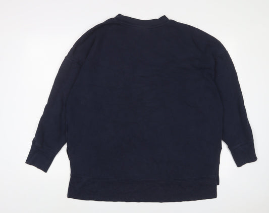 Monki Womens Blue Cotton Pullover Sweatshirt Size L Pullover