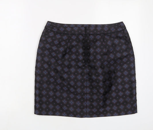 Warehouse Womens Multicoloured Argyle/Diamond Polyester A-Line Skirt Size 12 Zip
