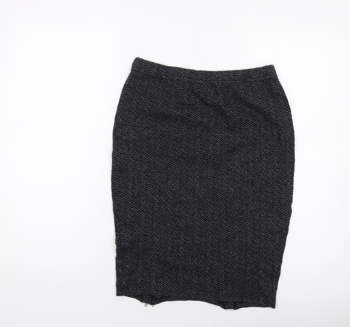 Masai Womens Grey Herringbone Cotton Straight & Pencil Skirt Size M