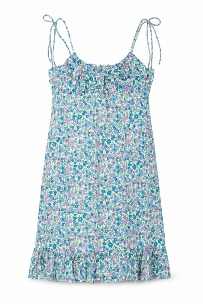 Motel Womens Multicoloured Floral Viscose Mini Size S Round Neck Zip
