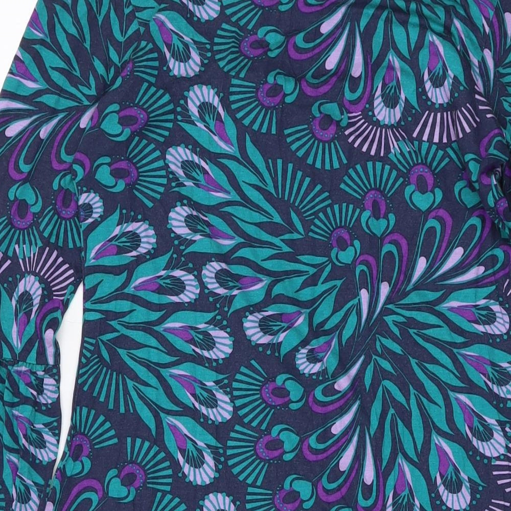 Monsoon Womens Multicoloured Geometric Viscose Mini Size 12 Round Neck Pullover