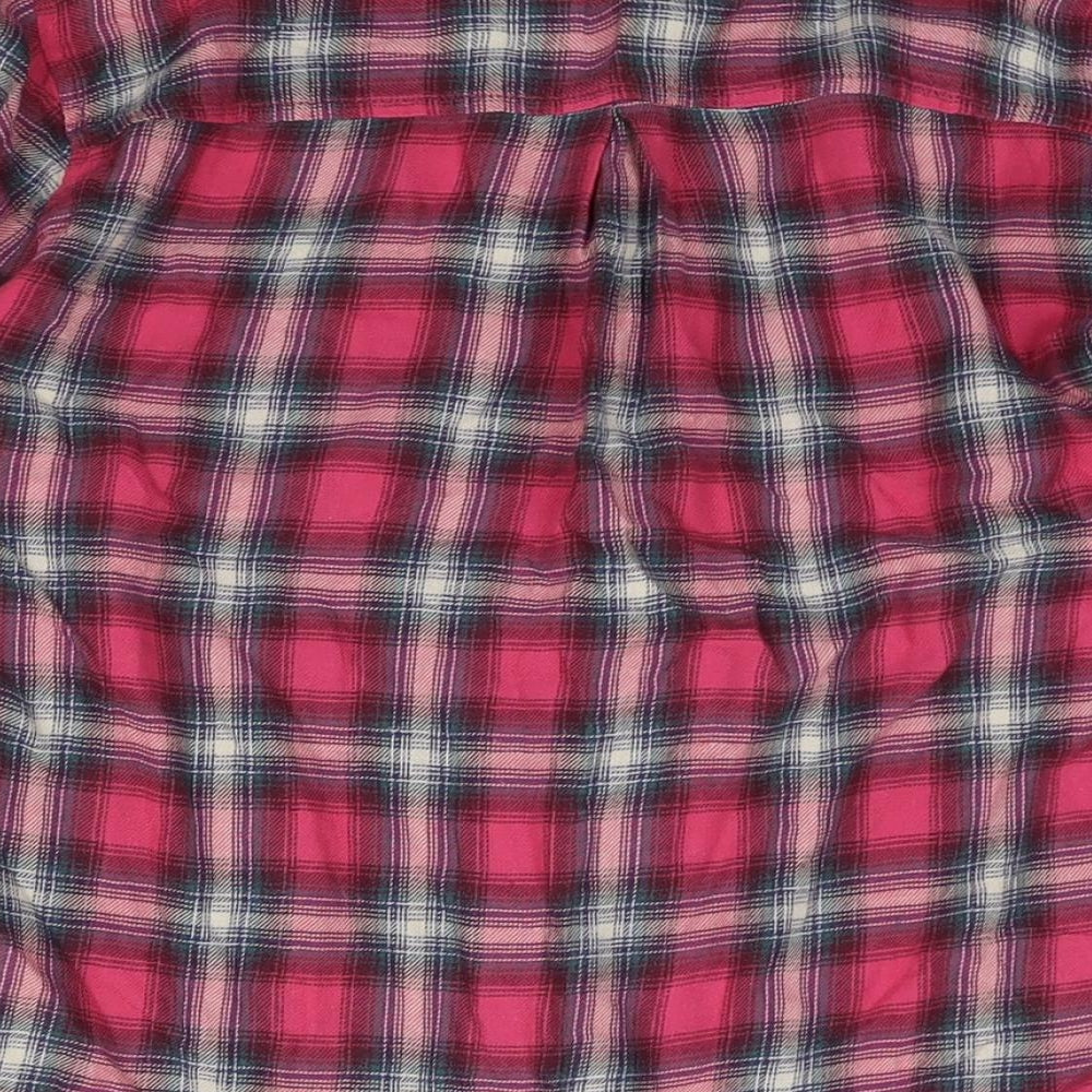 Hollister Womens Pink Check Cotton Basic Button-Up Size S Collared