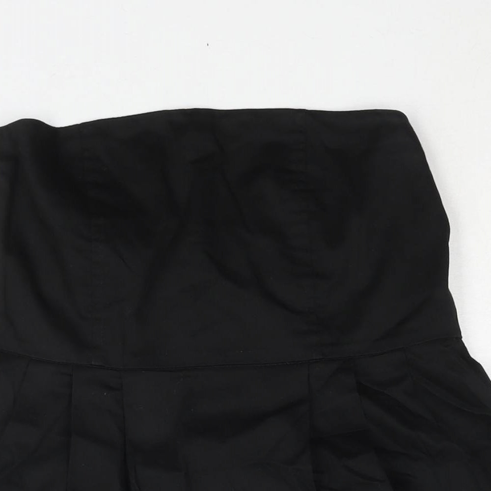 SOHO Womens Black Polyester A-Line Size 14 Square Neck Zip