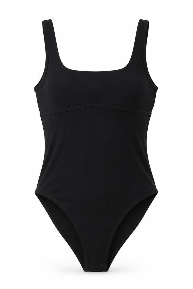 Topshop Womens Black Polyester Bodysuit One-Piece Size 8 Snap