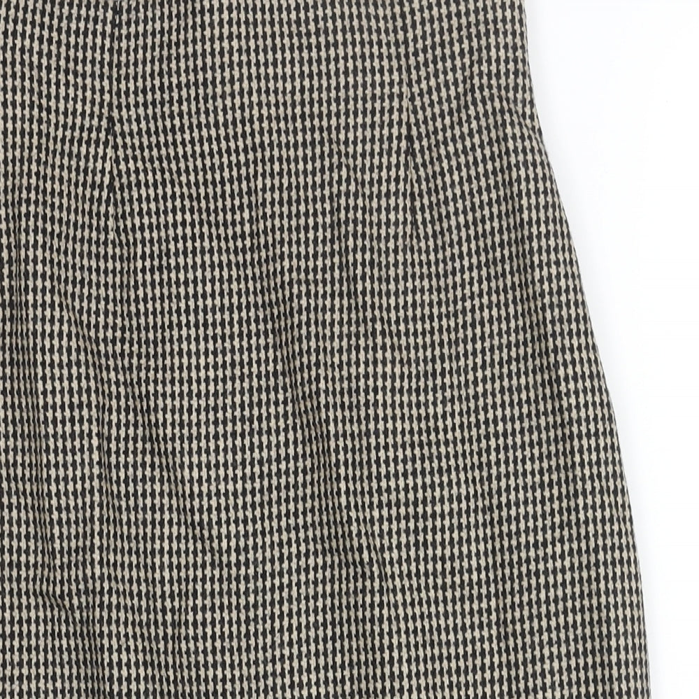 Max Mara Womens Black Check Wool Straight & Pencil Skirt Size 10 Zip