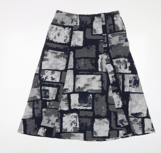 Tigi Womens Grey Geometric Polyester A-Line Skirt Size 10 - 10/12
