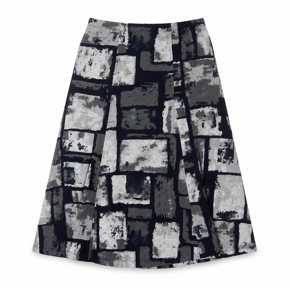 Tigi Womens Grey Geometric Polyester A-Line Skirt Size 10 - 10/12