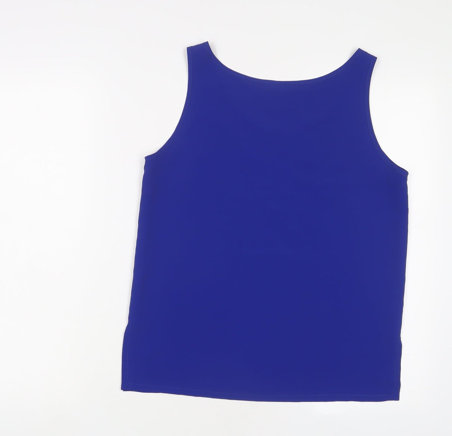 Country Casuals Womens Blue Polyester Basic Tank Size S Scoop Neck