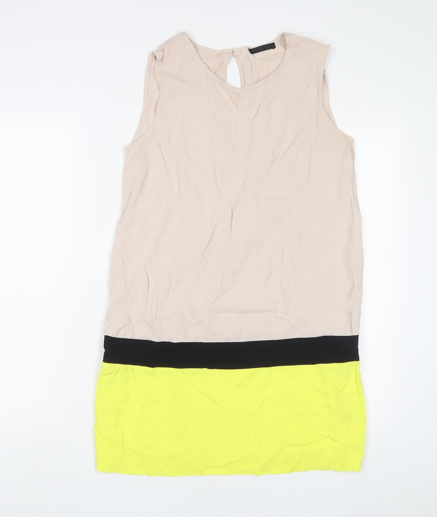 PINKO Womens Multicoloured Viscose A-Line Size 8 Scoop Neck Pullover