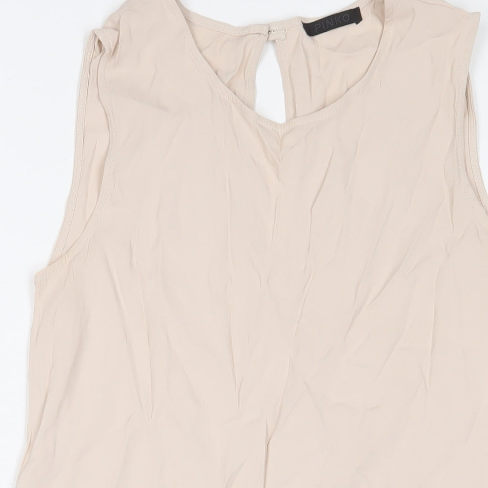 PINKO Womens Multicoloured Viscose A-Line Size 8 Scoop Neck Pullover