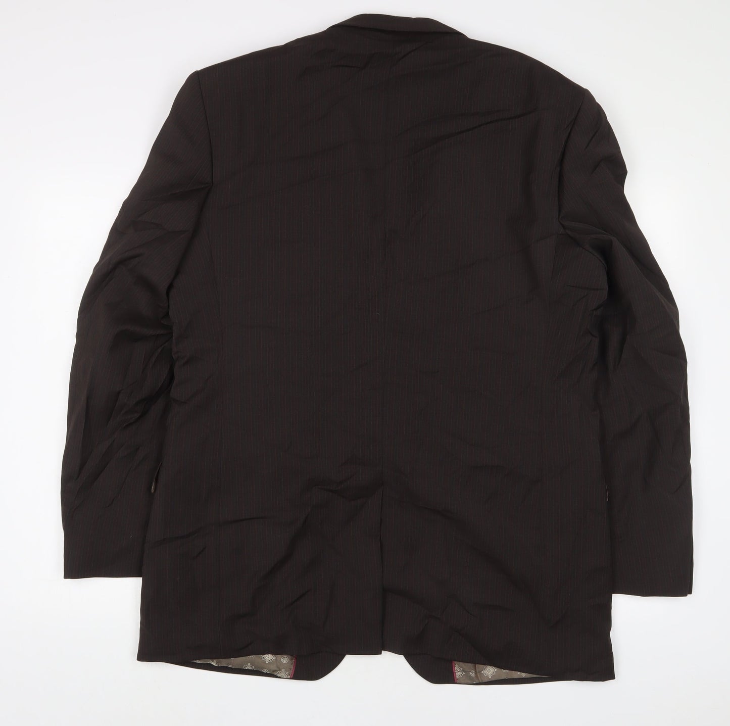 Limehaus Mens Brown Striped Polyester Jacket Suit Jacket Size 44 Regular