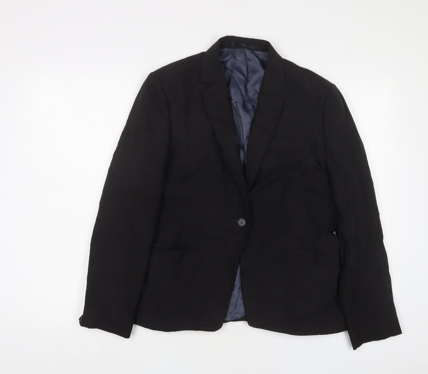 Brook Taverner Womens Black Jacket Blazer Size 14 Button