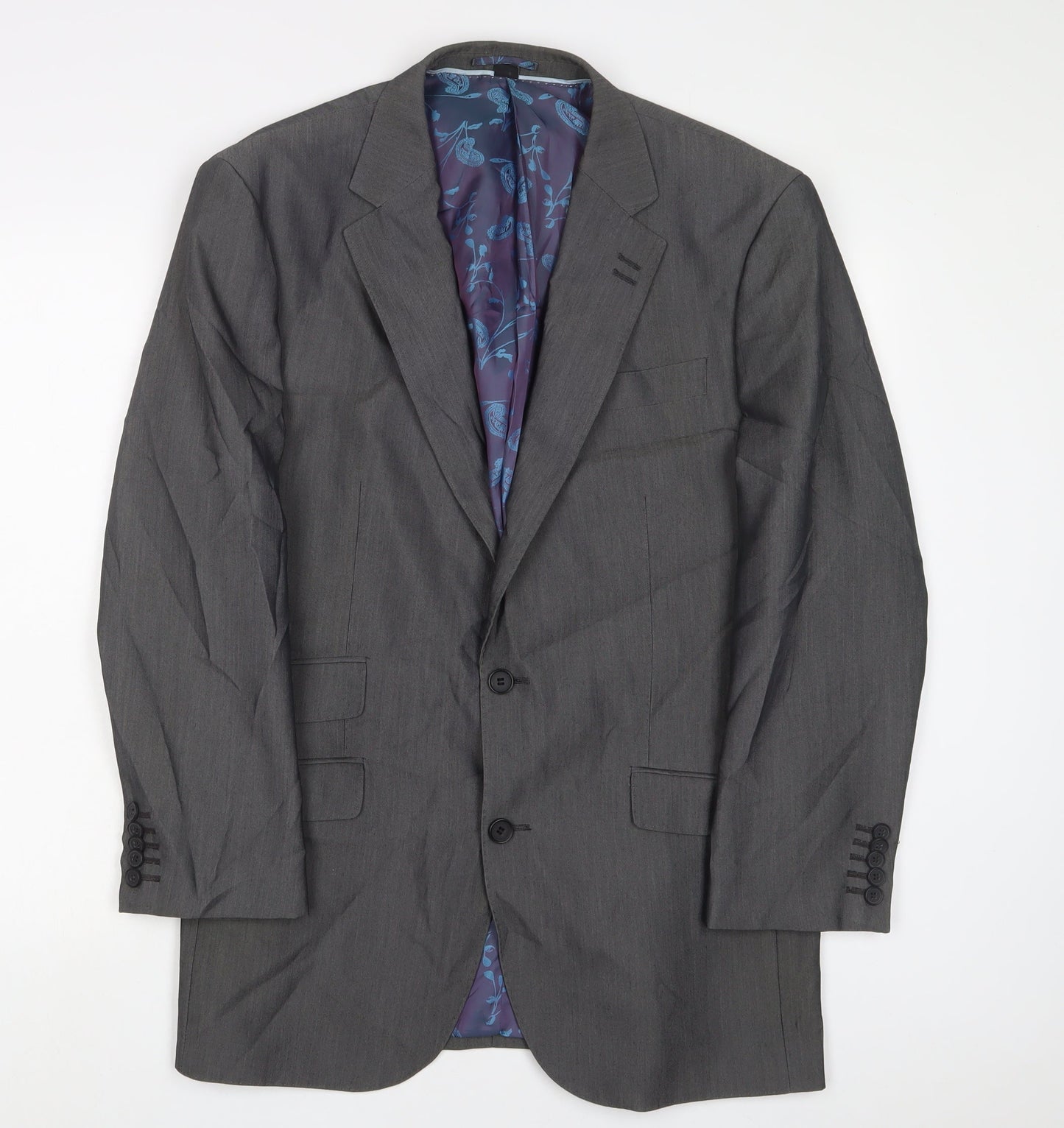 Jacamo Mens Grey Polyester Jacket Suit Jacket Size 40 Regular