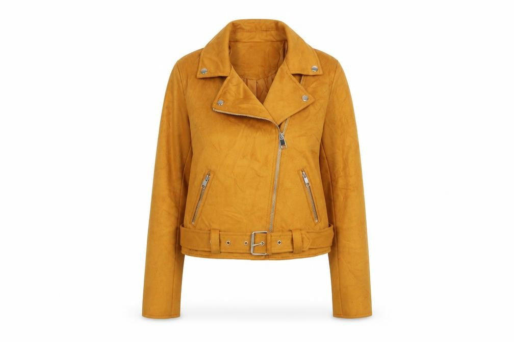 New Look Womens Yellow Jacket Size 12 Zip - Belted