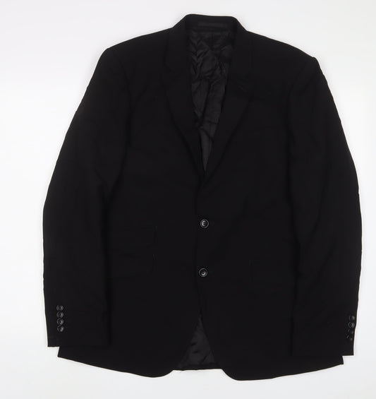 Kenneth Cole Mens Black Wool Jacket Suit Jacket Size 42 Regular