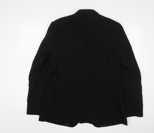 Kenneth Cole Mens Black Wool Jacket Suit Jacket Size 42 Regular