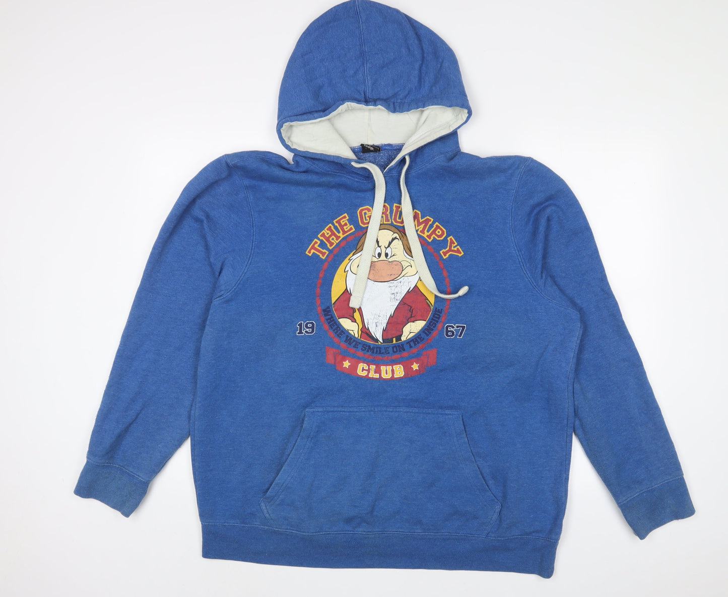 Disney Mens Blue Polyester Pullover Hoodie Size L - The grumpy