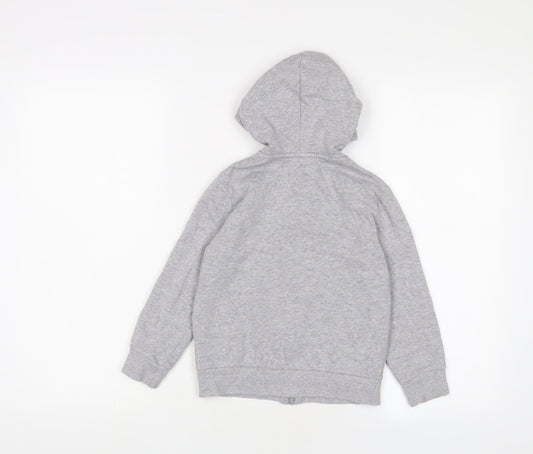 H&M Girls Grey Cotton Full Zip Hoodie Size 4-5 Years Zip