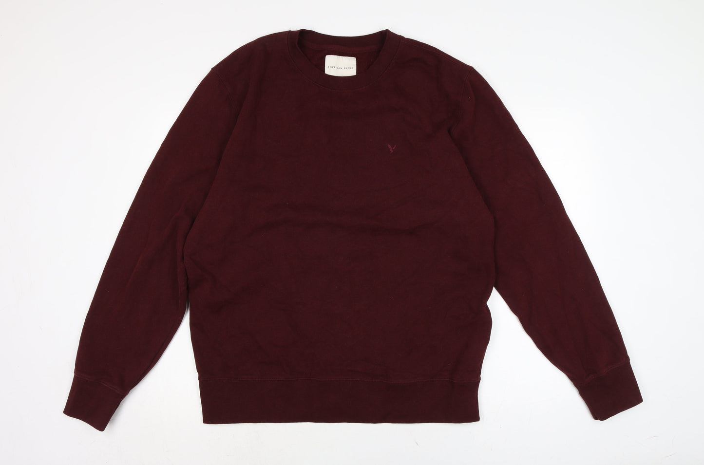 American Eagle Mens Red Cotton Pullover Sweatshirt Size L