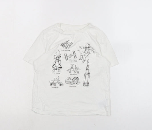 Gap Boys White Houndstooth Cotton Basic T-Shirt Size S Henley