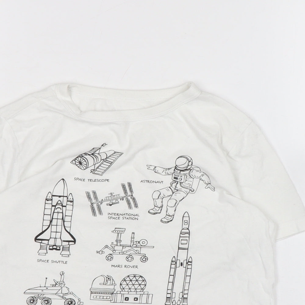 Gap Boys White Houndstooth Cotton Basic T-Shirt Size S Henley