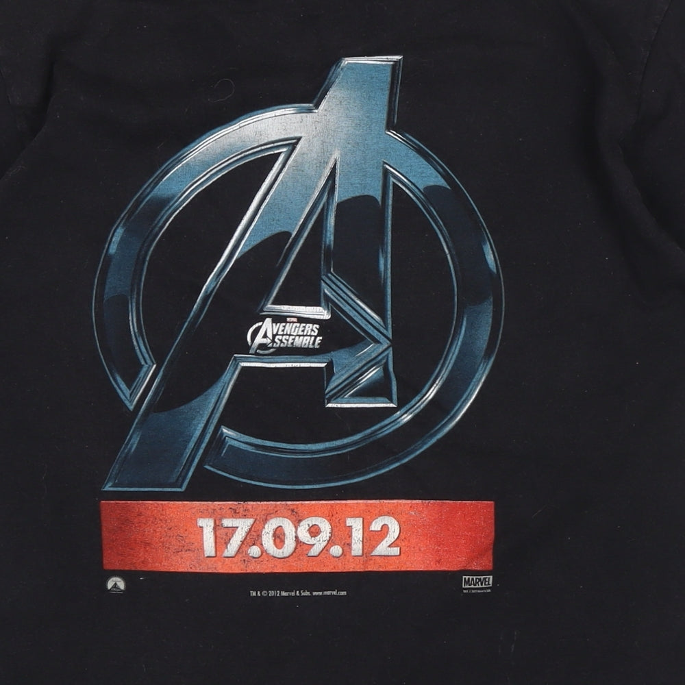 Avengers Mens Black Cotton T-Shirt Size M Crew Neck