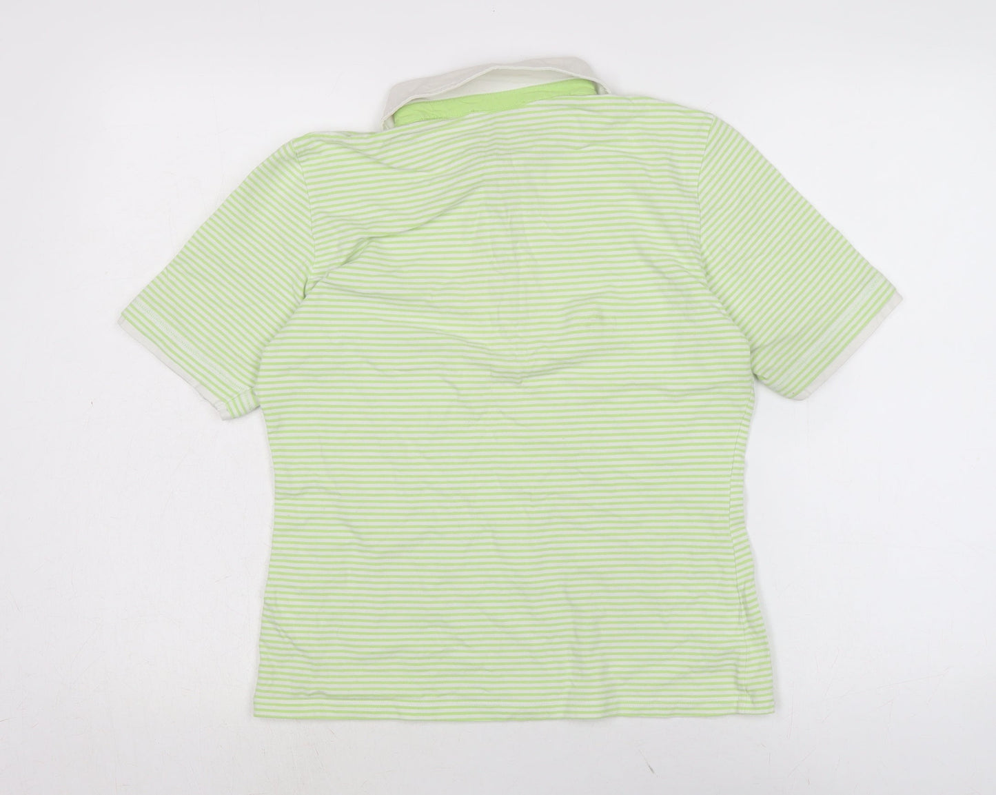 Gray & Osborne Womens Green Cotton Basic T-Shirt Size 18 Collared - Check measurements