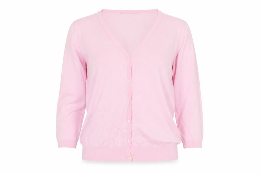John Smedley Womens Pink V-Neck Cotton Cardigan Jumper Size M