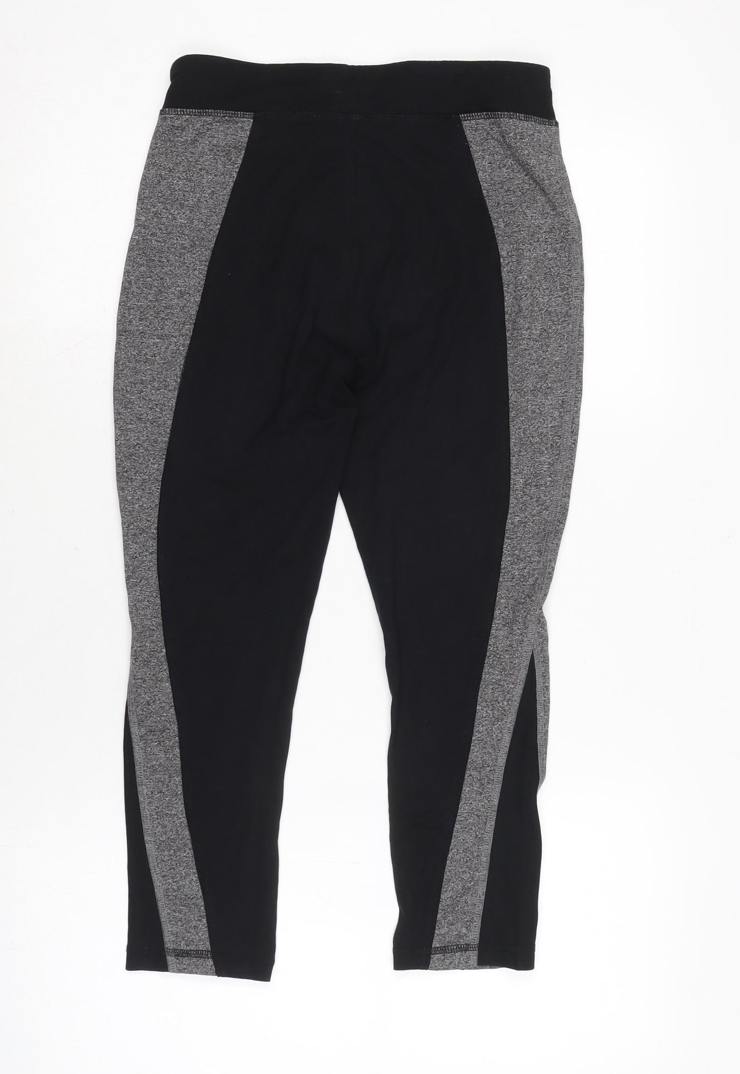 TU Womens Black Cotton Cropped Leggings Size 8 L21 in