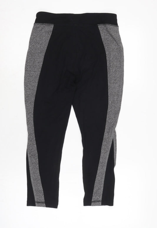TU Womens Black Cotton Cropped Leggings Size 8 L21 in