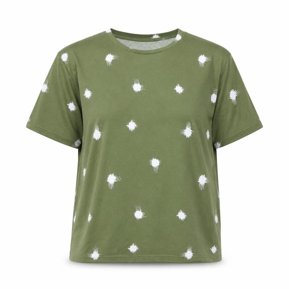 Marks and Spencer Womens Green Polyester Basic T-Shirt Size 10 Crew Neck