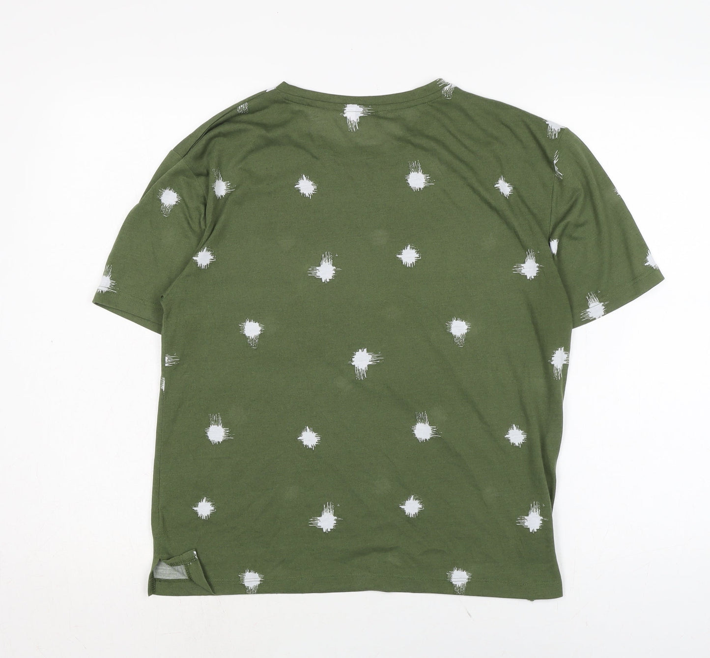 Marks and Spencer Womens Green Polyester Basic T-Shirt Size 10 Crew Neck