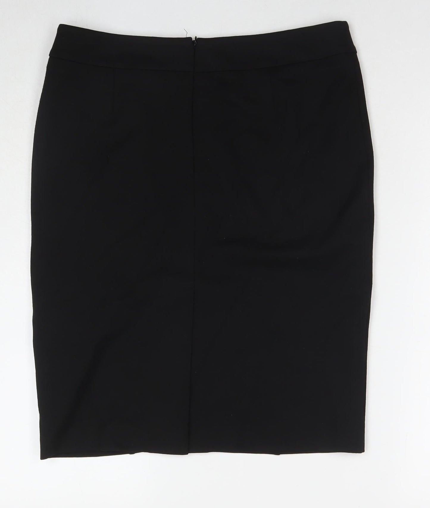 Pinns Womens Black Viscose A-Line Skirt Size 18 Zip