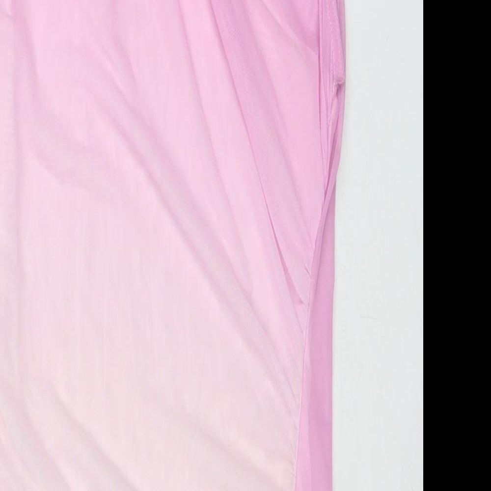 Zara Womens Pink Polyester Bodycon Size M Round Neck Pullover
