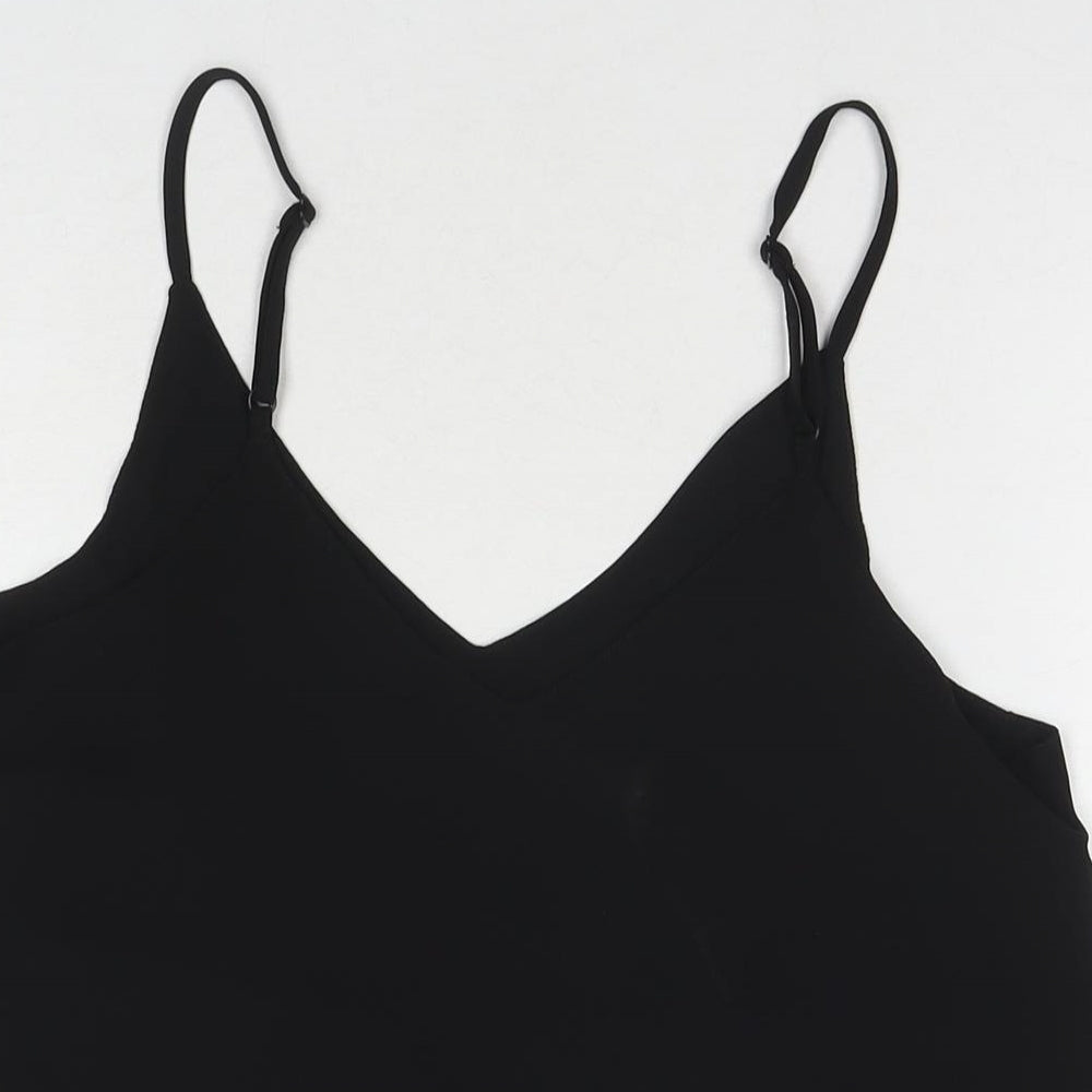 Cotton:On Womens Black Polyester Basic Tank Size XS Round Neck