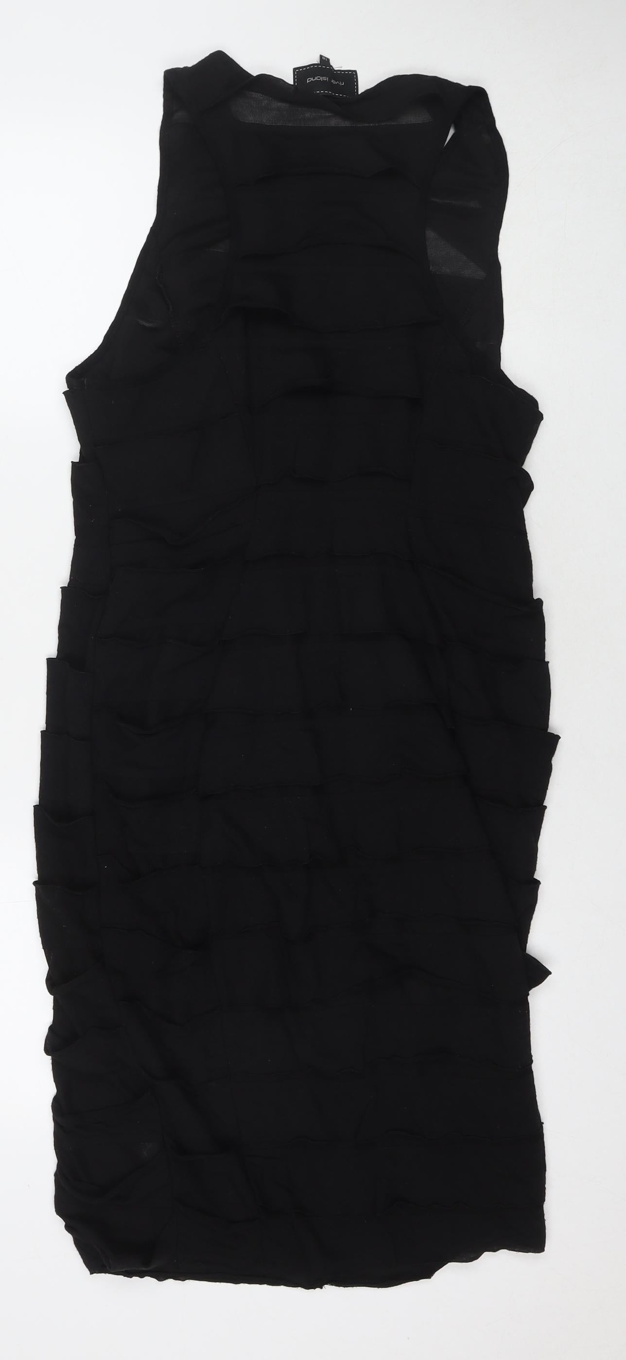 River Island Womens Black Polyester A-Line Size 18 Round Neck Pullover