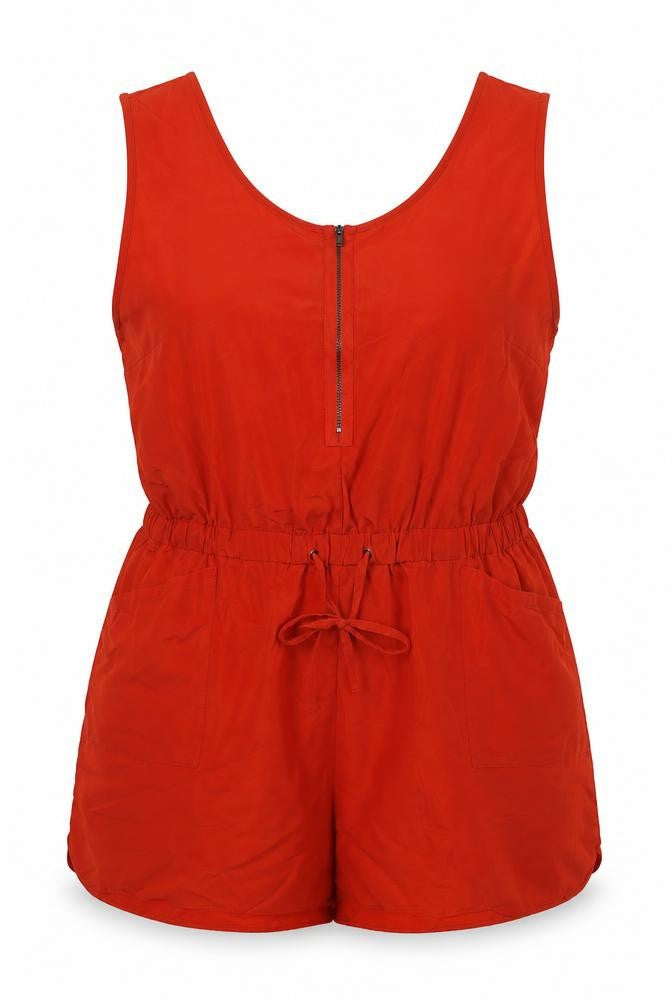 South Womens Red Polyester Romper One-Piece Size 22 L3 in Zip